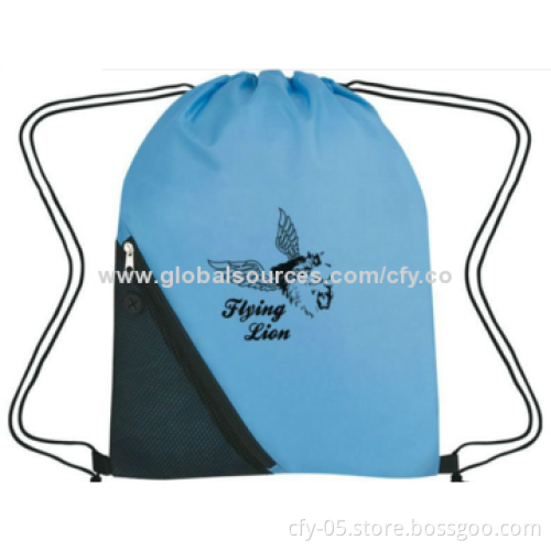 Drawstring bag with ball holder